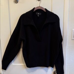 Banana Republic Black Johnny Collar Cashmere Sweater NWOT